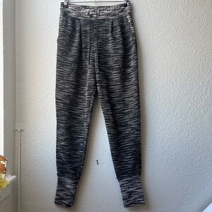 H&M Marled Tapered Leg Lounge Pants Black & White Size XS